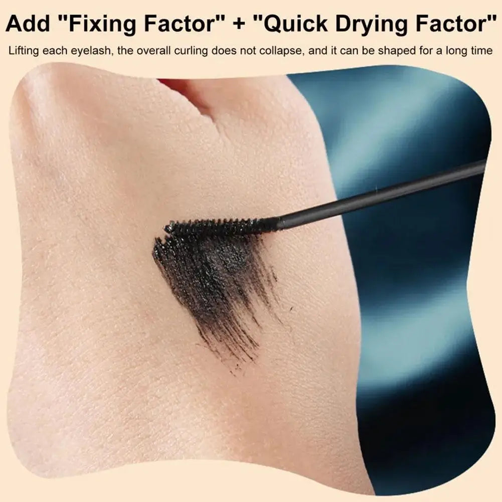 Black Waterproof Mascara - Lengthening Curling Sweatproof Smudge-Proof Eye Makeup Cosmetics Long-Lasting Volumizing for Women