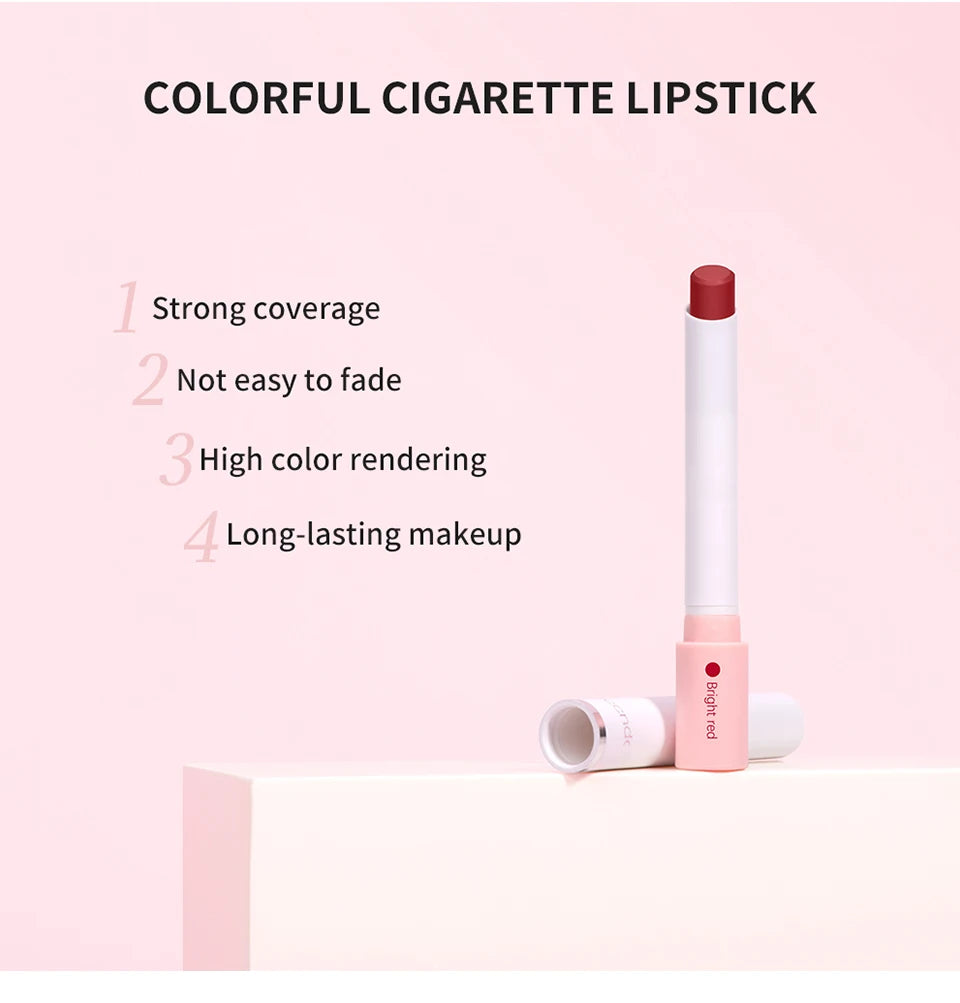 ibcccndc Cigarette Lipstick 4 Colors Popular Lipstick Matte Finish Moisturizing Waterproof Sweatproof Lipstick Makeup