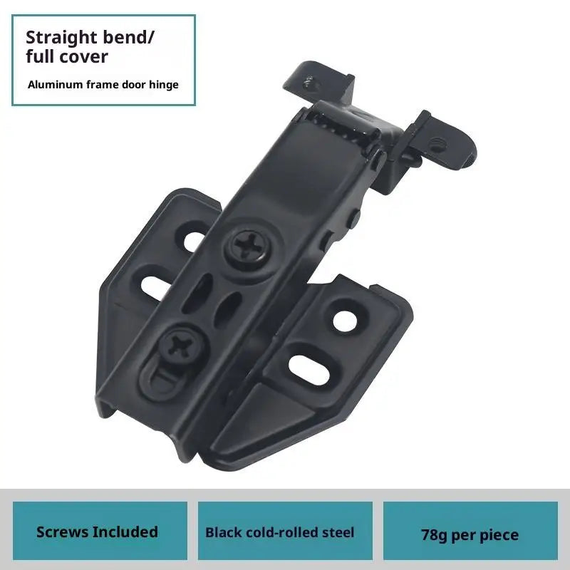 Universal Heavy-Duty Aluminum Frame Glass Door Hinge for Bathroom Kitchen Display & Storage Cabinets - Hidden Installation