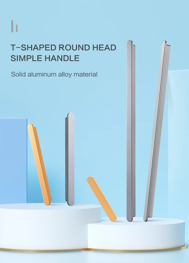 Modern style wardrobe cabinet bathroom cabinet black pulls drawer handles furniture cupboard aluminum alloy handle