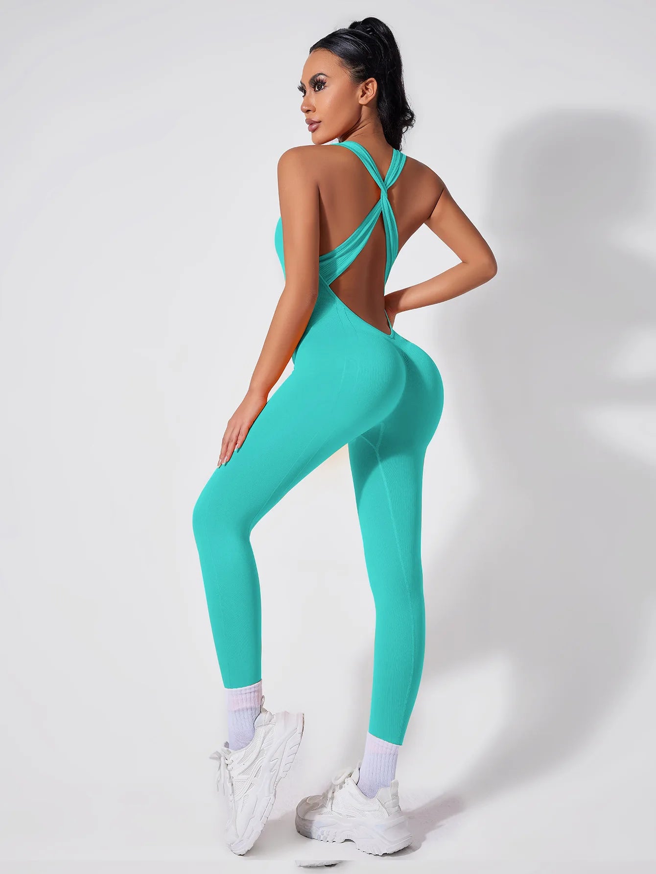 Back-crossing OpenBlack-back Jumpsuit Sportswear Bodysuits Women Yoga Sets Fitness One Piece Workout Playsuit Female