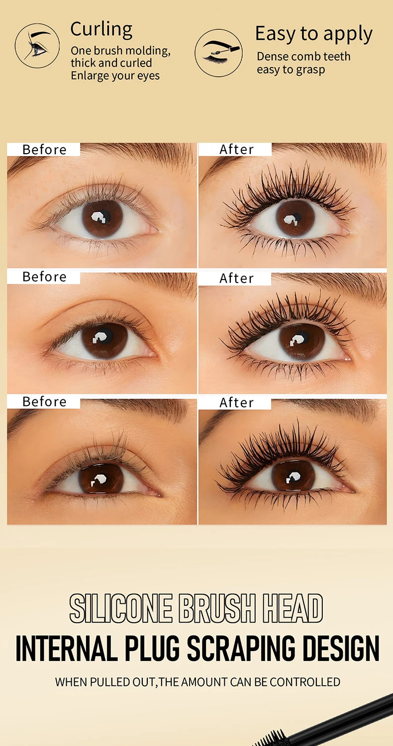 Lengthening Mascara Waterproof Gold Edition Smudge Free Curl Lock Technology All Day Wear Voluminous Lashes