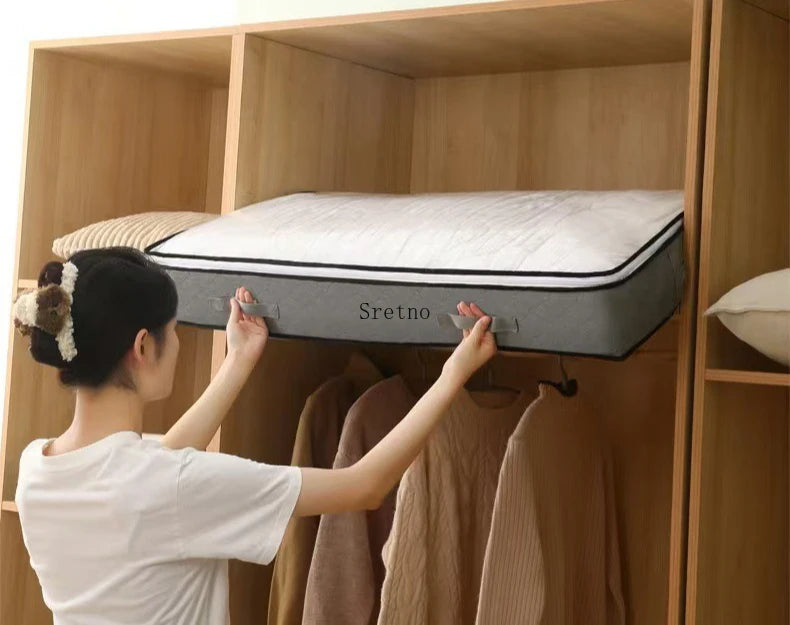 SRETNO Foldable Bed Sheet Storage Box Space Saving Multi-functional Quilt Cover Case Dustproof Underbed Storage Bags Household