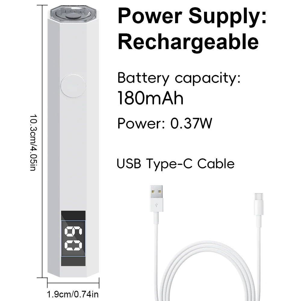Mini UV Nail Light, Rechargeable Handheld Nail Dryer with Timer & Indicator, for Fasting Drying, Gel Nails and DIY Manicure Art