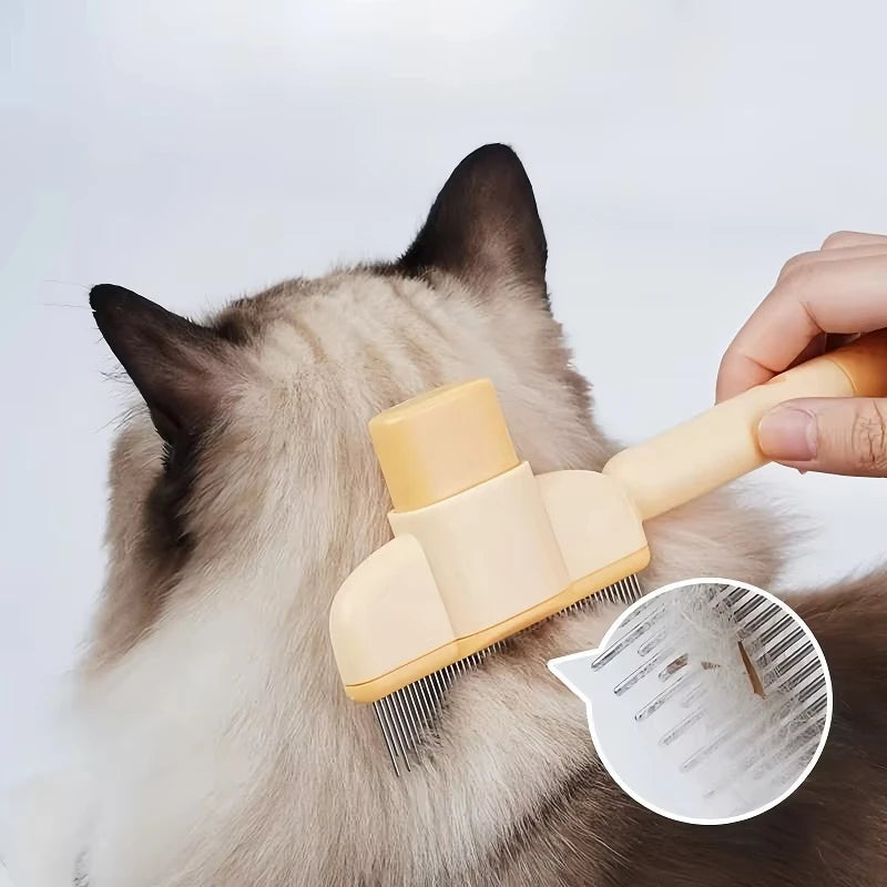 Pet One Button Self Cleaning Pet Grooming Gloves Brush Comb Hair Remover and Massage Tool for Cats and Dogs Easy Grooming
