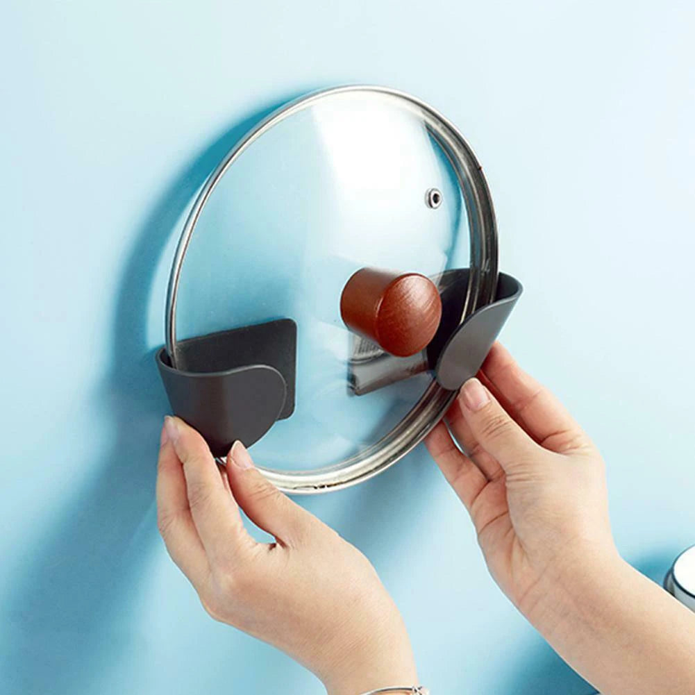Pot Lid Holder Wall Mounted Hanging Holders for Pan Pot Cover Racks Cabinet Door Pan Lid Organizer Kitchen Storage Rack