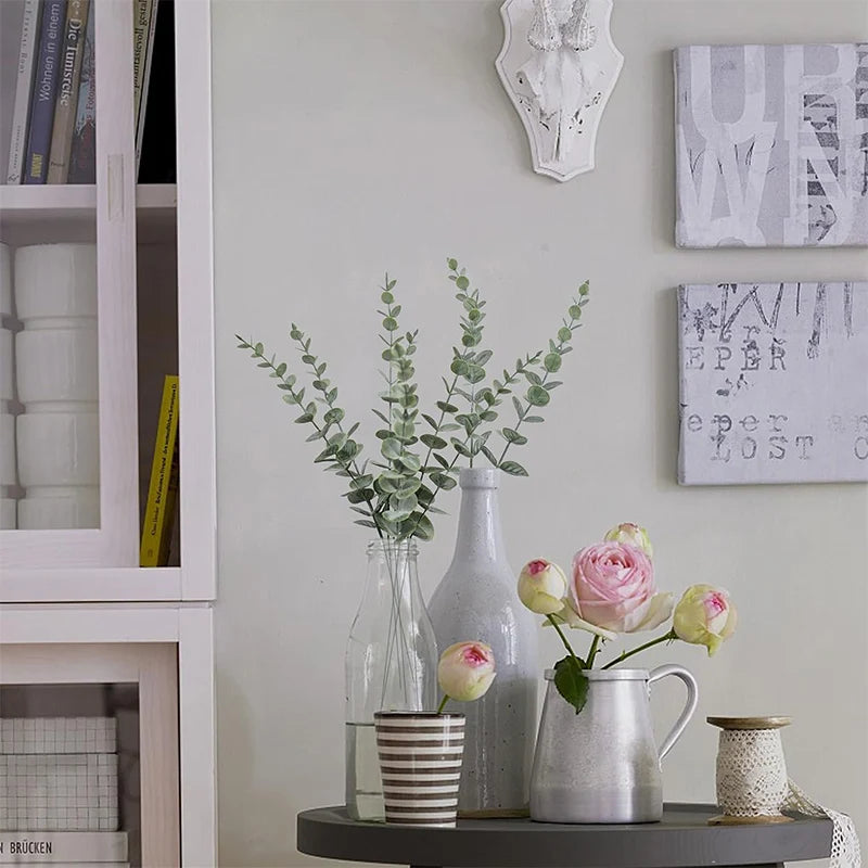 5/10pcs Eucalyptus Stems Artificial Eucalyptus Leaves for Home Room Flowers Bouquet Wedding Decoration Christmas Decortion