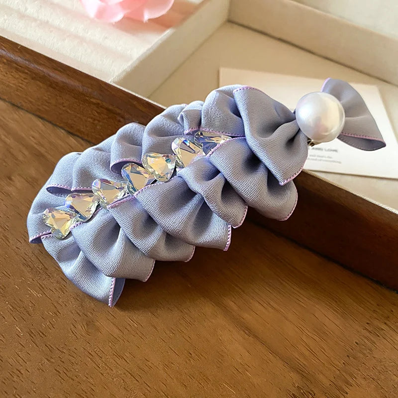 2025 New Round Ball Imitation Pearl Solid Color Spring Hair Pin/Clips for Women Personality Temperament Fashion Bow Accessories