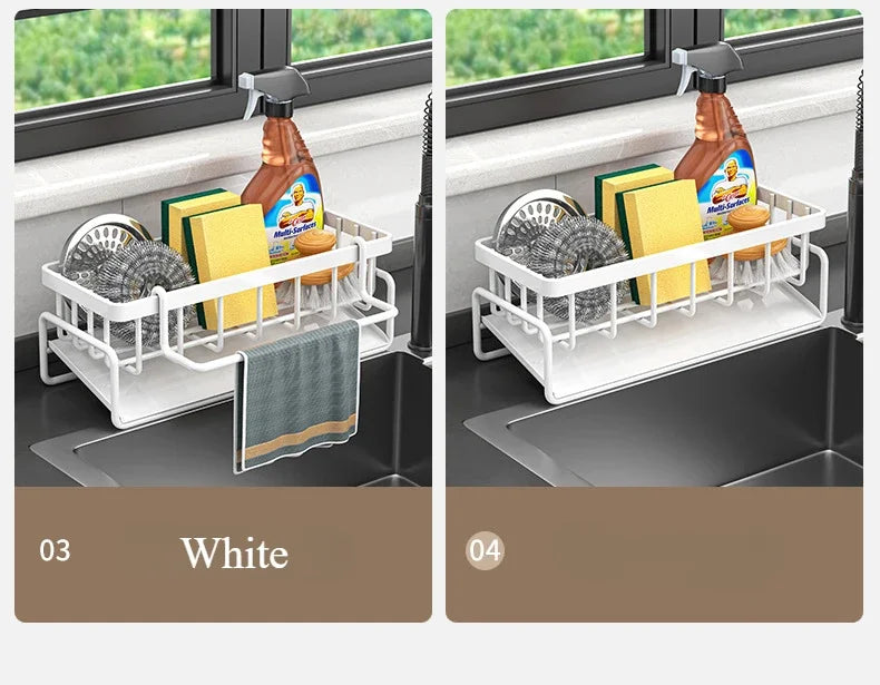 Carbon steel Kitchen Shelf Rag Storage Drainage Shelf Storage Rack Home Spice Sink Drainage dish drying rack Kitchen Accessories