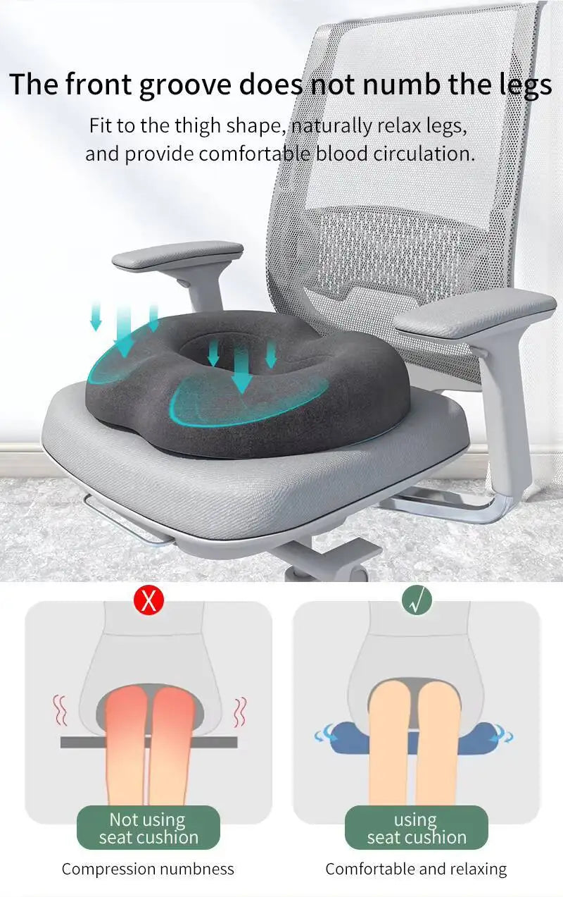 Breathable Comfortable Office Chair Memory Foam Seat Non Slip Orthopedic Prostate Cushion for Tailbone Sciaticaback Pain Relief