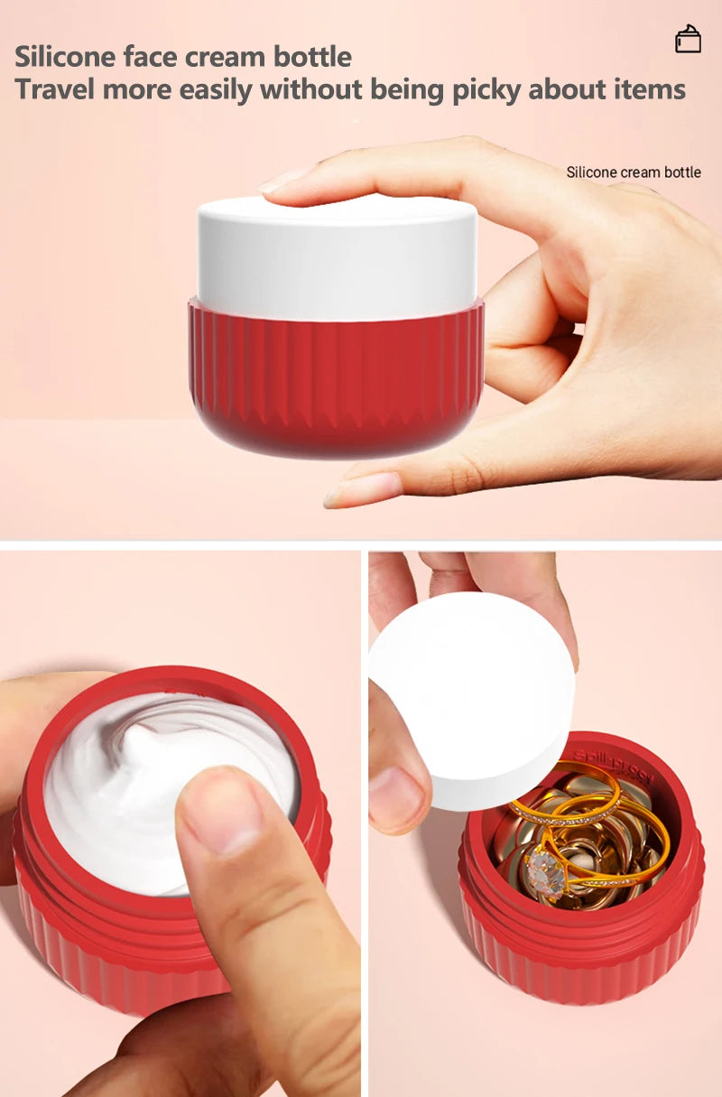 8PCS SiliconeTravel Bottles Travel-Sized Toiletries Travel Containers Leak-Proof Silicone Squeeze Travel Essentials Cream Jar