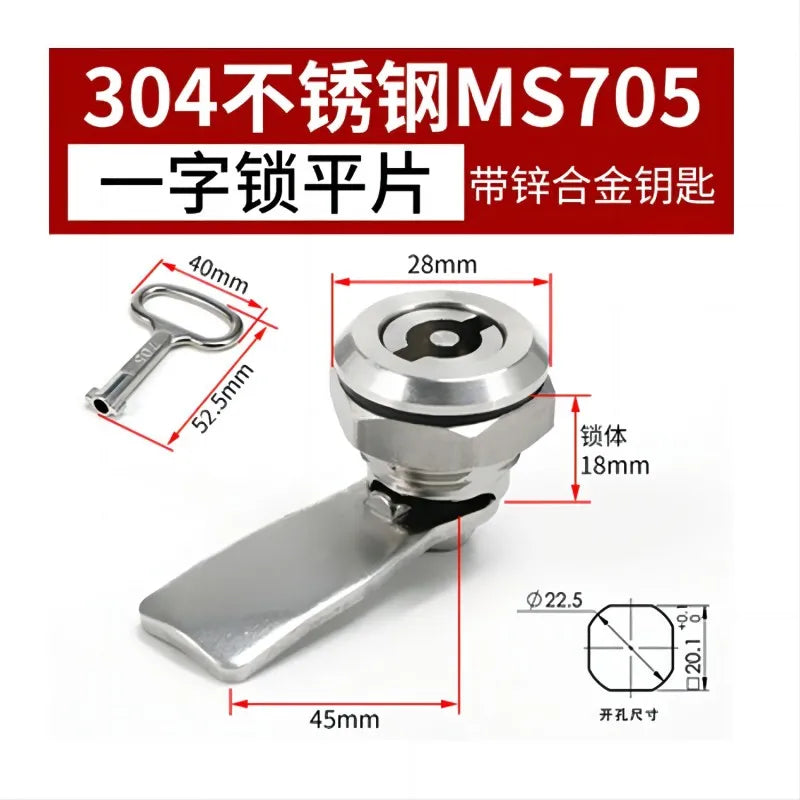 1 Set Stainless Steel 18mm Tool Lock Cam Cylinder Lock For Industrial Cabinet Cam Lock 18mm Electric Cabinet Lock Keys