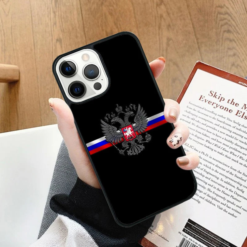 Russia Flag national emblem Phone Case cover For iPhone 17 Air 14 13 15 16 16e Pro Max Coque 12 11 Pro Max For Apple PLUS