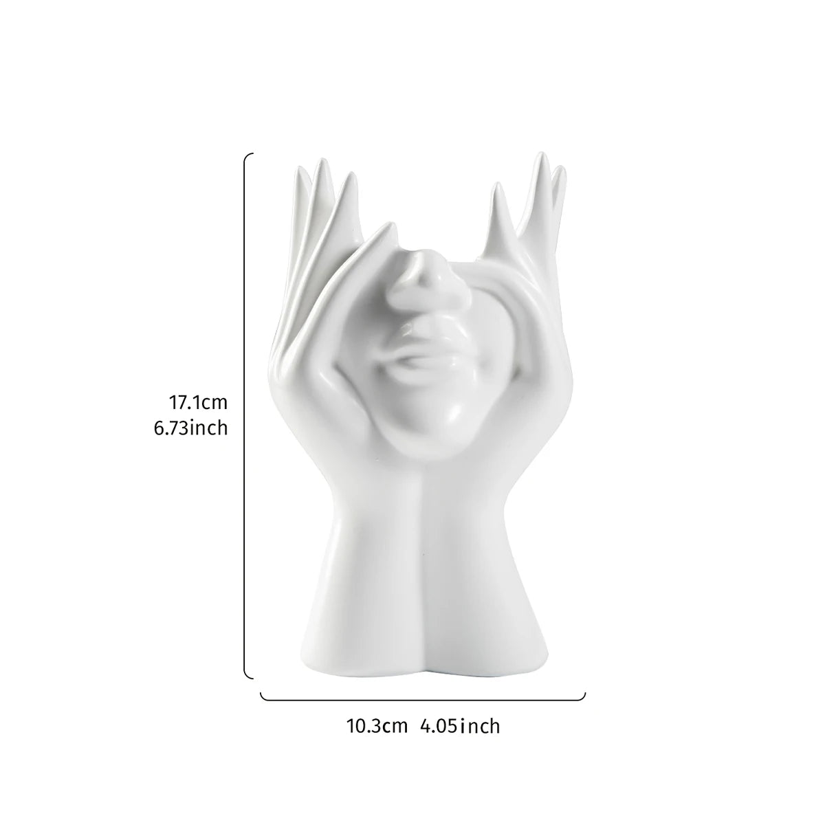 1PC, a modern and simple resin double-hand face support design household vase, which can be given as a gift
