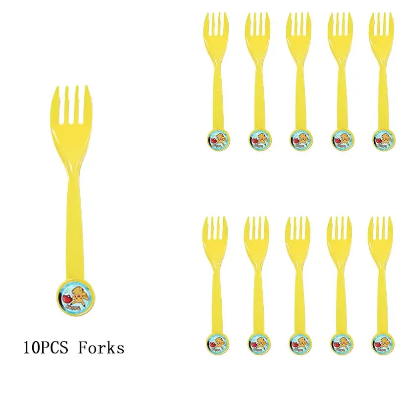 Pokemon Theme Birthday Party Decoration Supplies Cartoon Pokemon Go Tableware Cups Plates Pikachu Balloon For Baby Shower Favors