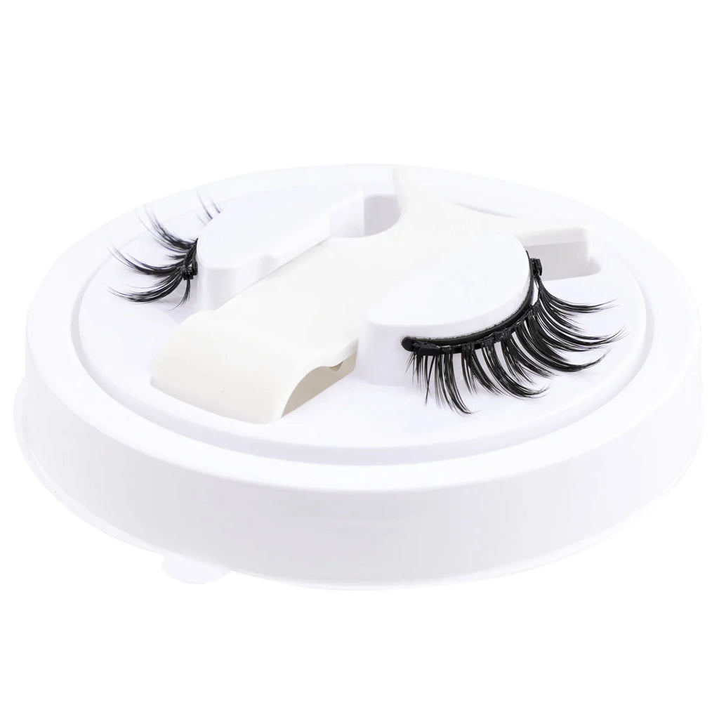 Reusable Magnetic Eyelashes 1 Pair Natural Curly Fluffy Magnetic False Eyelashes No Glue Needed Lashes Makeup with Tweezer Set