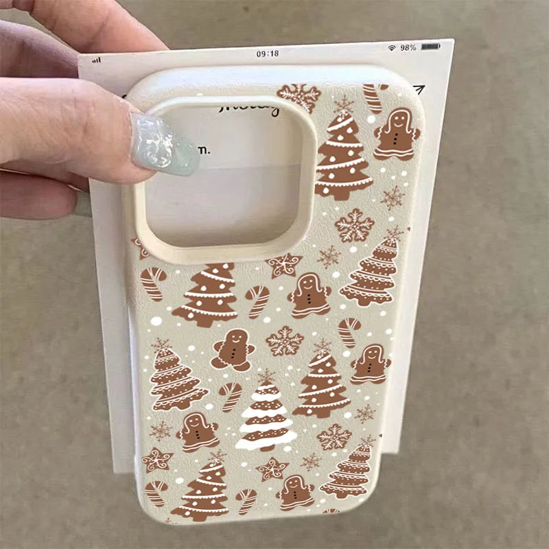 Christmas Tree Graphic Lichee Pattern Phone Case For iPhone 17 16 15 14 13 12 11 Pro Max Air X XR XS 16E Shockproof Bumper Cover