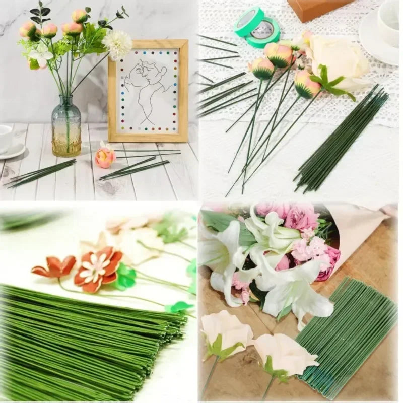 Artificial Flower Stem Plastic Stem Hydrangea Rose Flower Head Stick Rod for DIYWedding Decor Craft Accessory Flower Stem