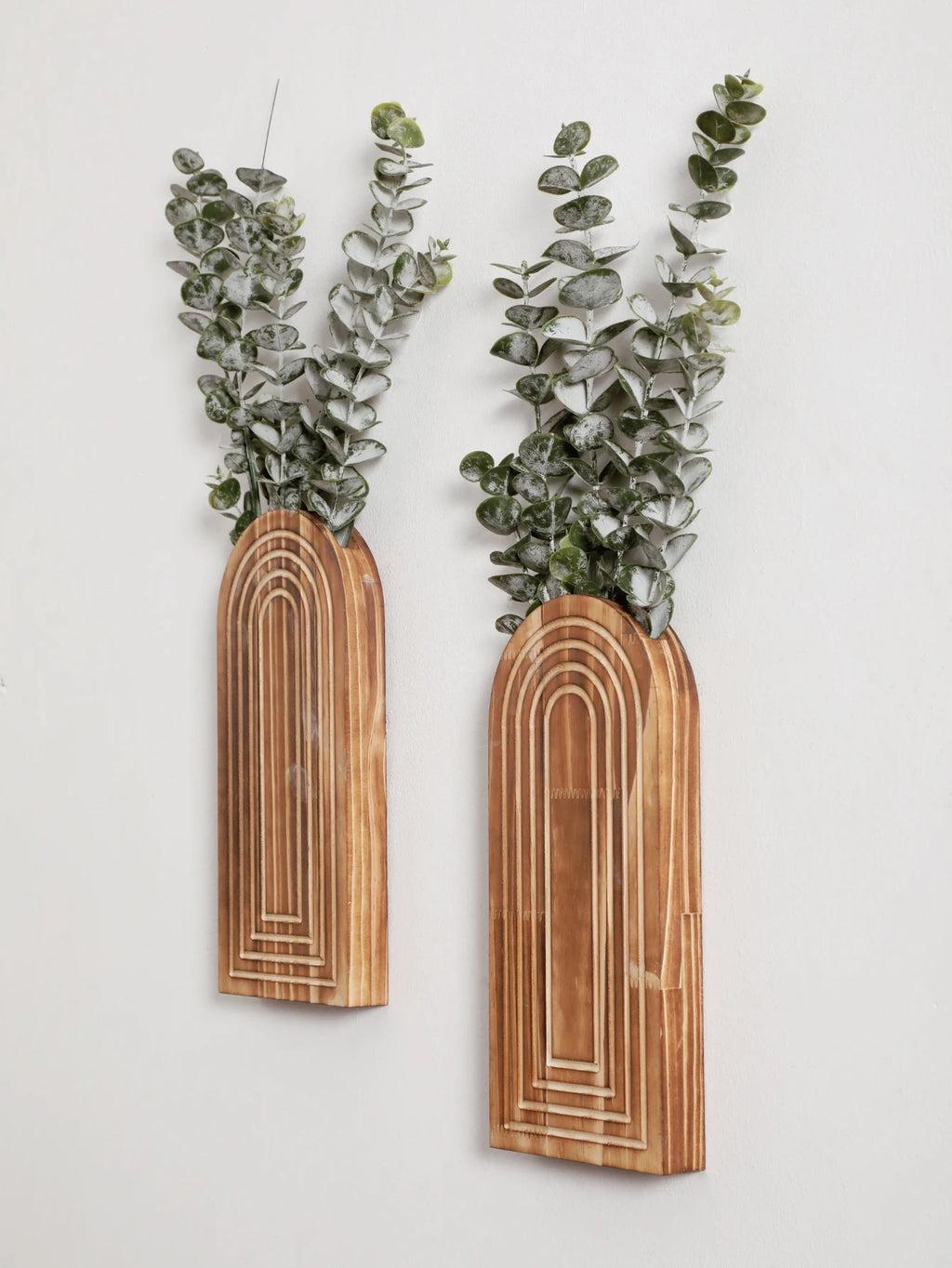 1pc Boho Wooden Wall Vase Wall Mounted Vase Arched Decorative Hanging Planter for Living Room, Bedroom & Home Wall Decoration