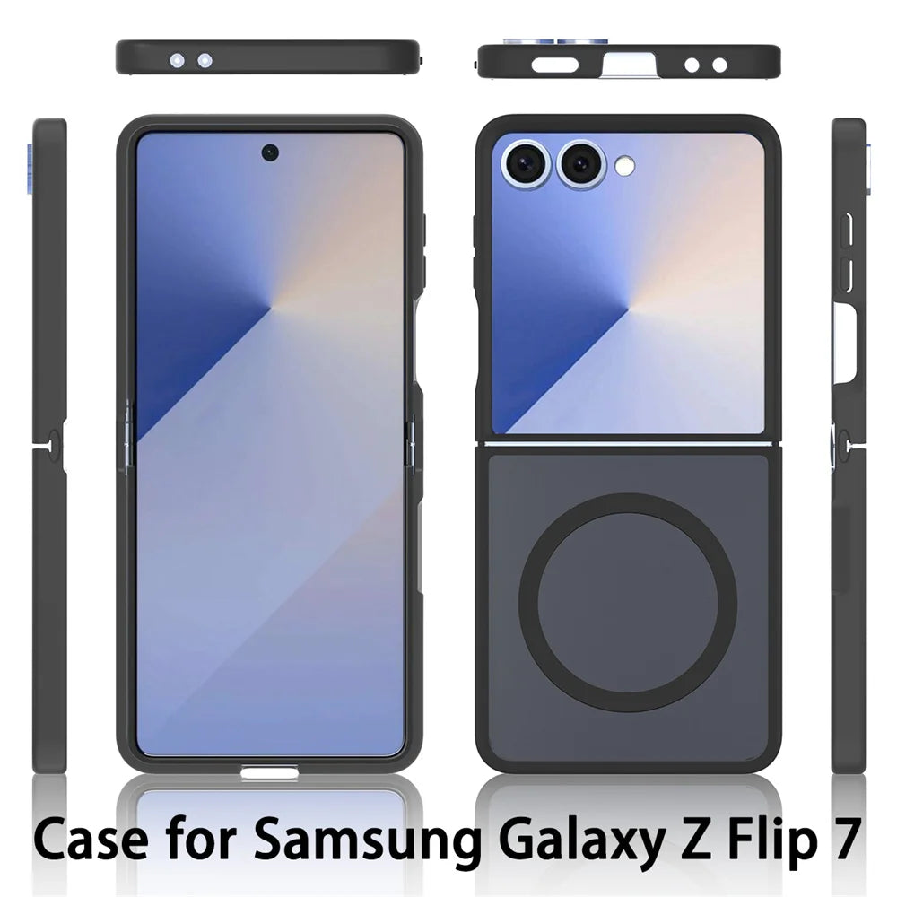New Case For Samsung Galaxy Z Flip 7 Phone Case luxury Support in wireless charging Flip Cover For Samsung Z Flip 6 Phone Cover