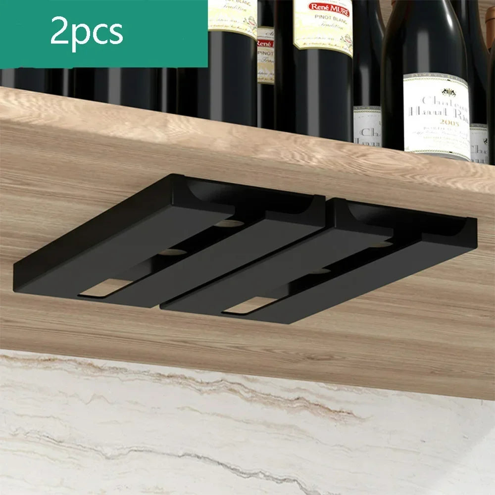 Kitchen Cabinet Free Punching Holder Wine Glass Rack Hanging Holder Shelf Multi-Function Goblet Classification up Organizer