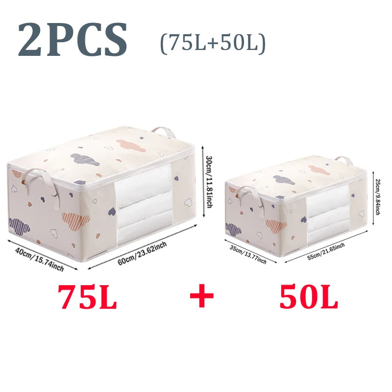 4/2/1PCS Big Capacity Quilt Clothes Duvet Blanket Storage Bag Organizer Sorting Bags Dustproof Closet Under-Bed Moisture Proof