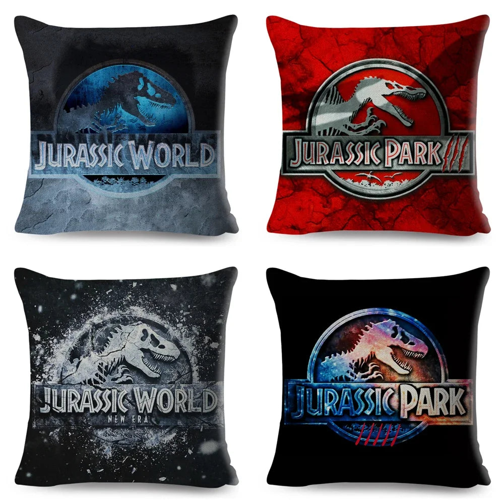 50 style Jurassic Park Logo Cushion Cover for Sofa Home Children Room Decor Dinosaur Print Pillowcase Polyester Pillow Case