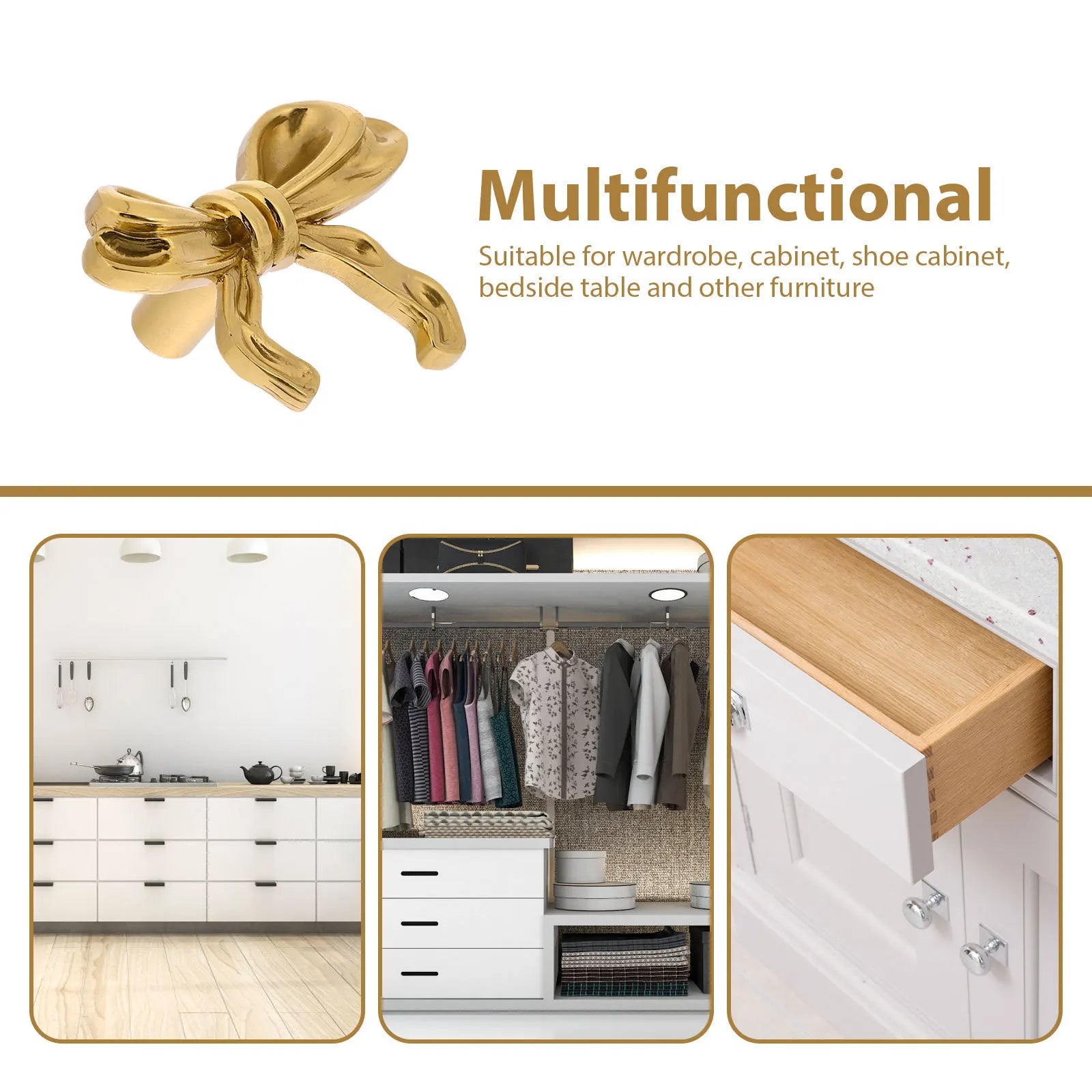 Brass Drawer Knobs Furniture H les Bow Copper Cupboard Cabinet Dresser Door Hardware Metal Closet Kitchen Storage