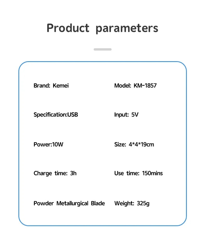 kemei 1857 professional pet dog grooming clipper electric rechargeable cat hair shaver dog hair trimmer 10W animal hair clipper