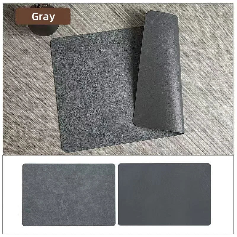 Colors Washed Cowhide Pattern PU Leather Placemats,Heat Resistant Kitchen Table Mats,Waterproof Wipeable for Party Decoration