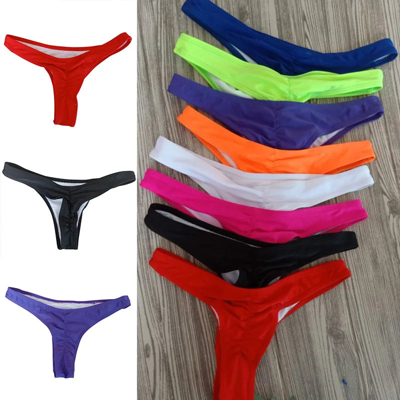 Fashion Ladies Thong Panties Solid Color Women Underwear G-string Swimwear Briefs Summer Women Sexу Bikini Bottom Beachwear