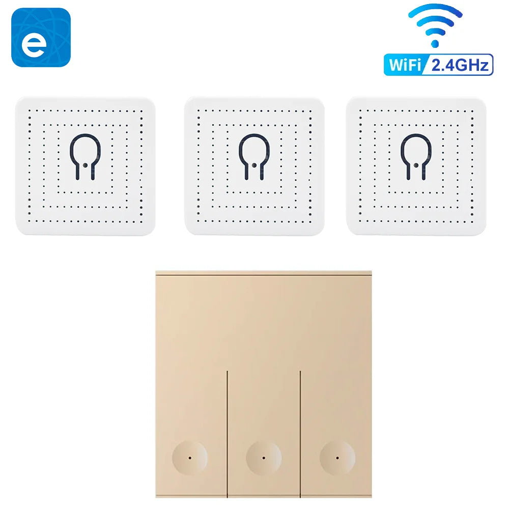 QIACHIP 2.4G 86 Type Wireless Wall Panel Transmitter And WiFi Smart Switch Receiver For AC 110V 220V Light Control Voice Control