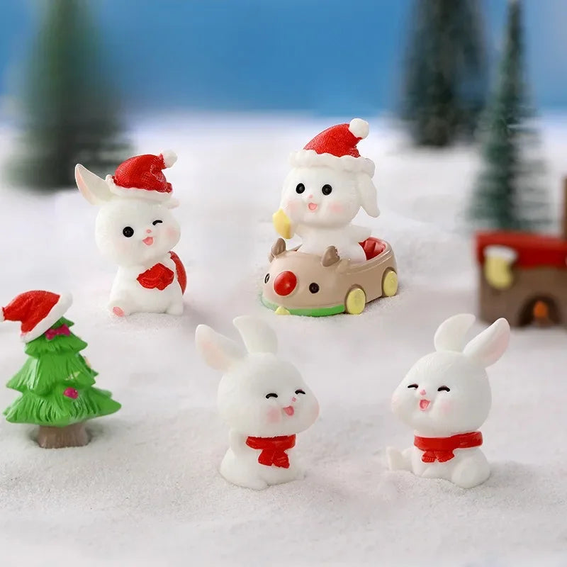 Kawaii Mini Rabbit Ornament Garden Rabbit Statue Gift for Kids Children Baby Room Decoration Toy Miniature Figurines Home Decor