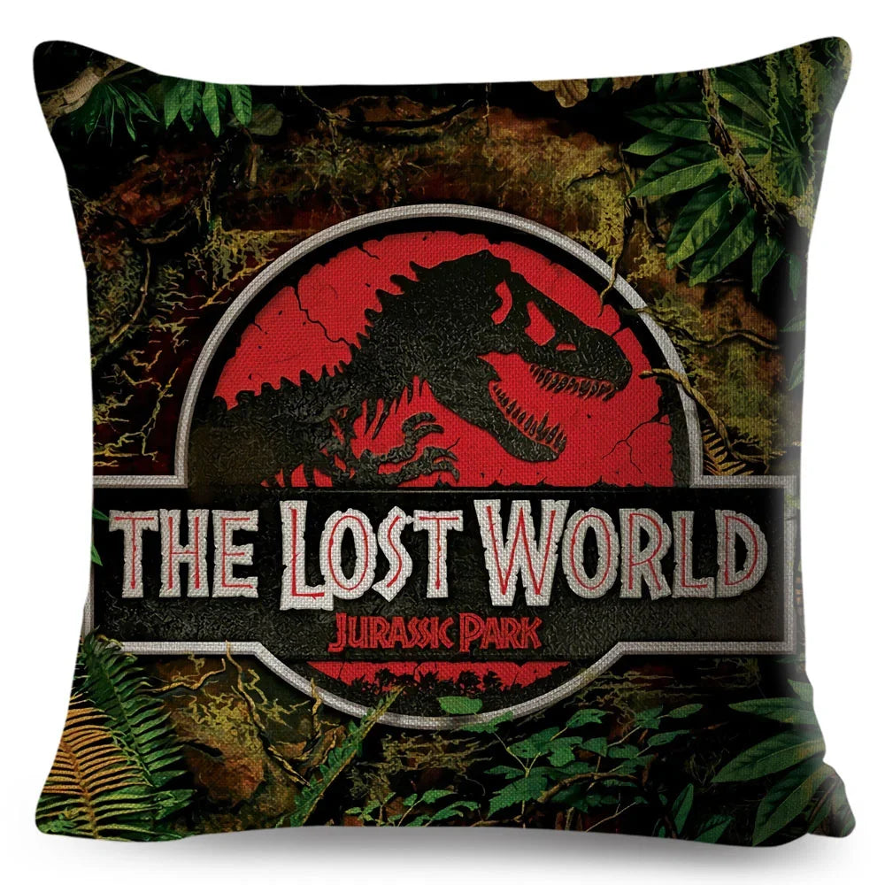 50 style Jurassic Park Logo Cushion Cover for Sofa Home Children Room Decor Dinosaur Print Pillowcase Polyester Pillow Case