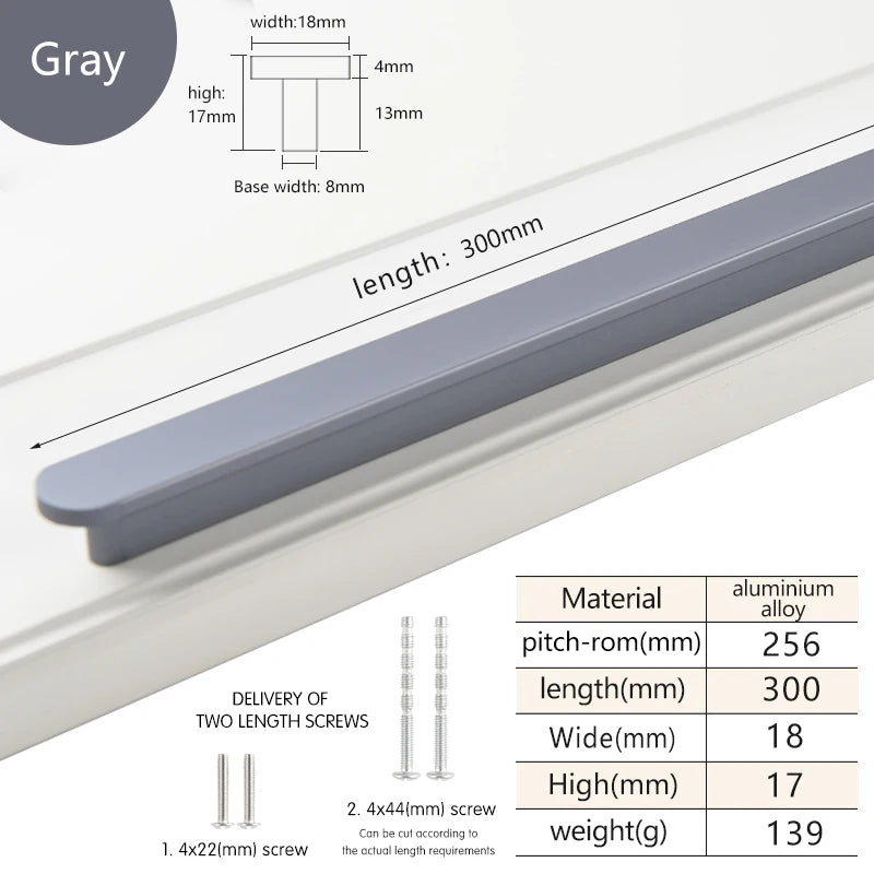 Modern style wardrobe cabinet bathroom cabinet black pulls drawer handles furniture cupboard aluminum alloy handle