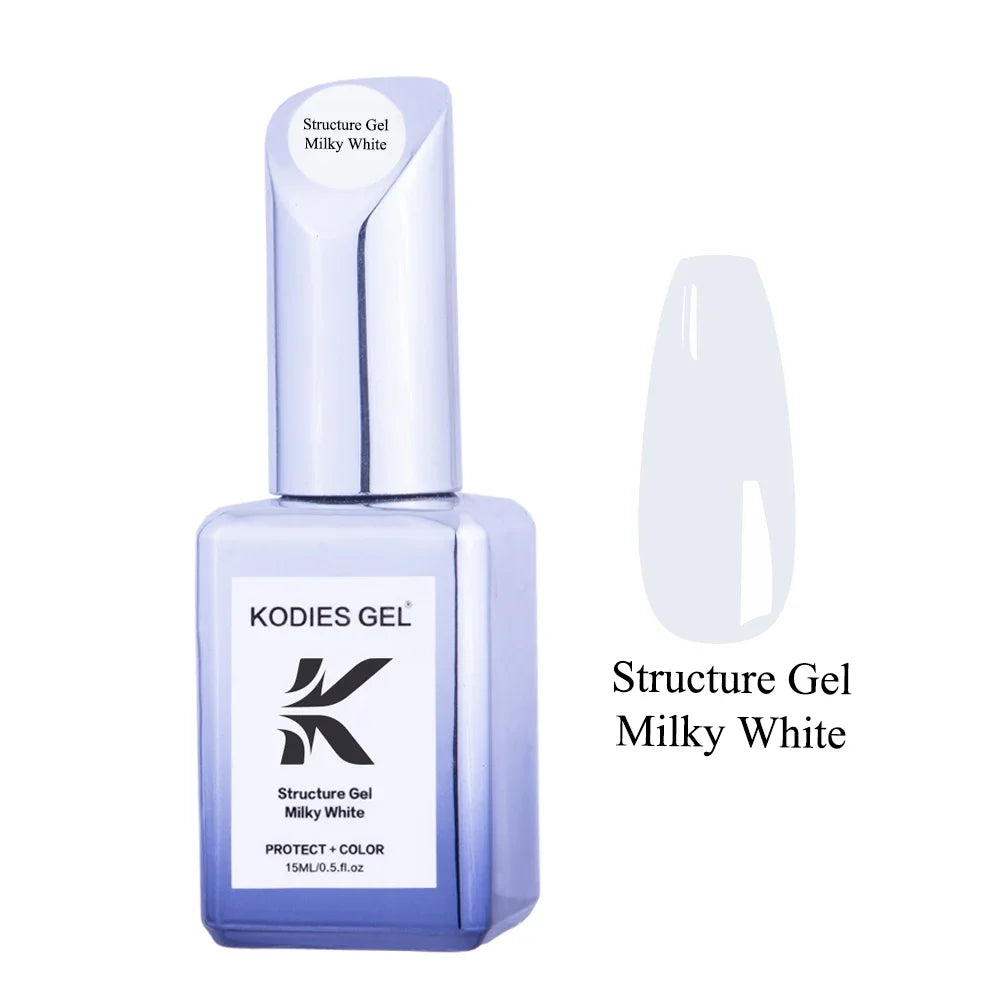 KODIES GEL Milky White Gel Polish Structure Rubber Base Gel Nail Polish 2 IN 1 Milk Opal Semi Permanent Primer Gellak Manicure