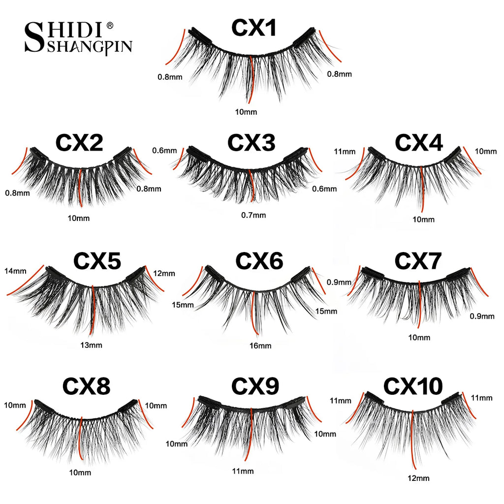 Magnetic Lashes Kit With Curler 10 pairs Reusable Fluffy Natural Magnetic Mink False Eyelashes Waterproof No Glue Needed Makeup