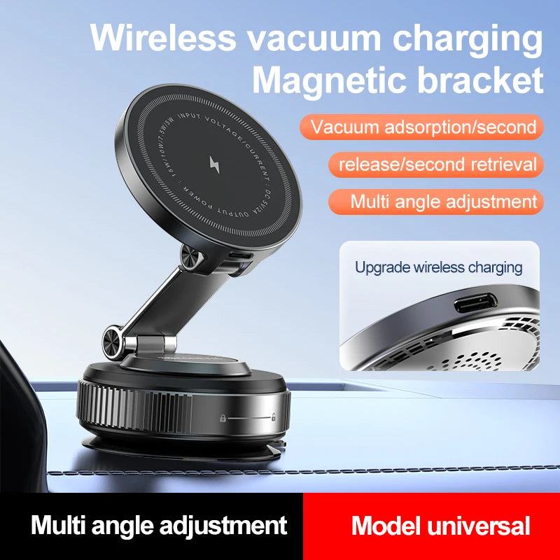 Magnetic Phone Holder Electric Car Mount Foldable Strong Vacuum Suction Stand For Cell Phone For iphone 12-16 Pro Mobile Phone