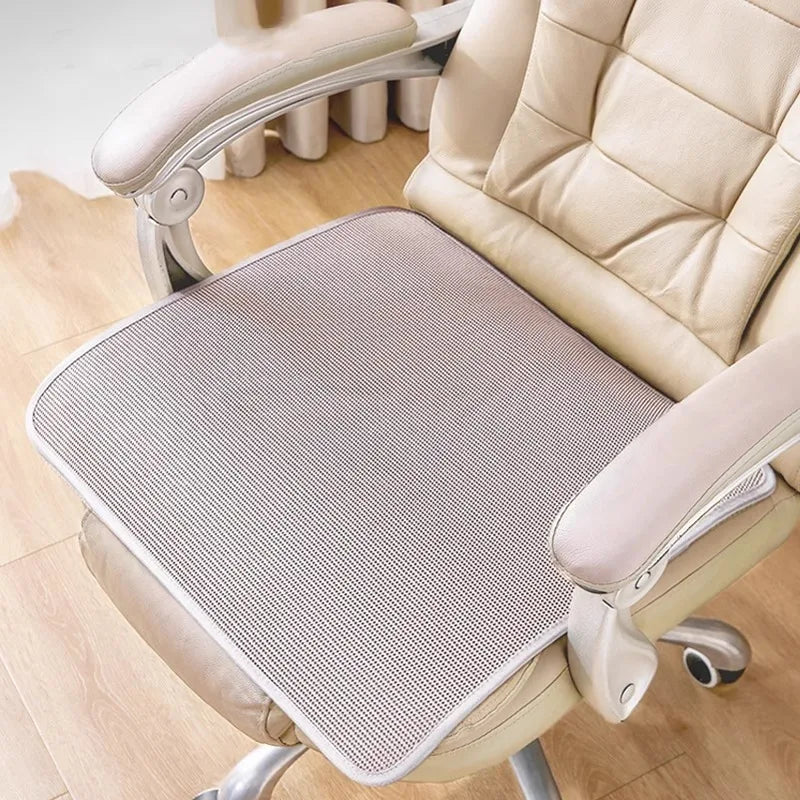 Solid Color Ice Silk Seat Cushion Summer Universal Non-slip Chair Cushion Cool Feeling Breathable Pad for Living Room Home