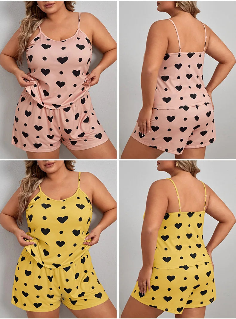 Big Size Summer Pajamas Plus Size Women Pijama Set Sexy Women Sleeveless Sleepwear Woman Women's Sleep Lounge Underwear