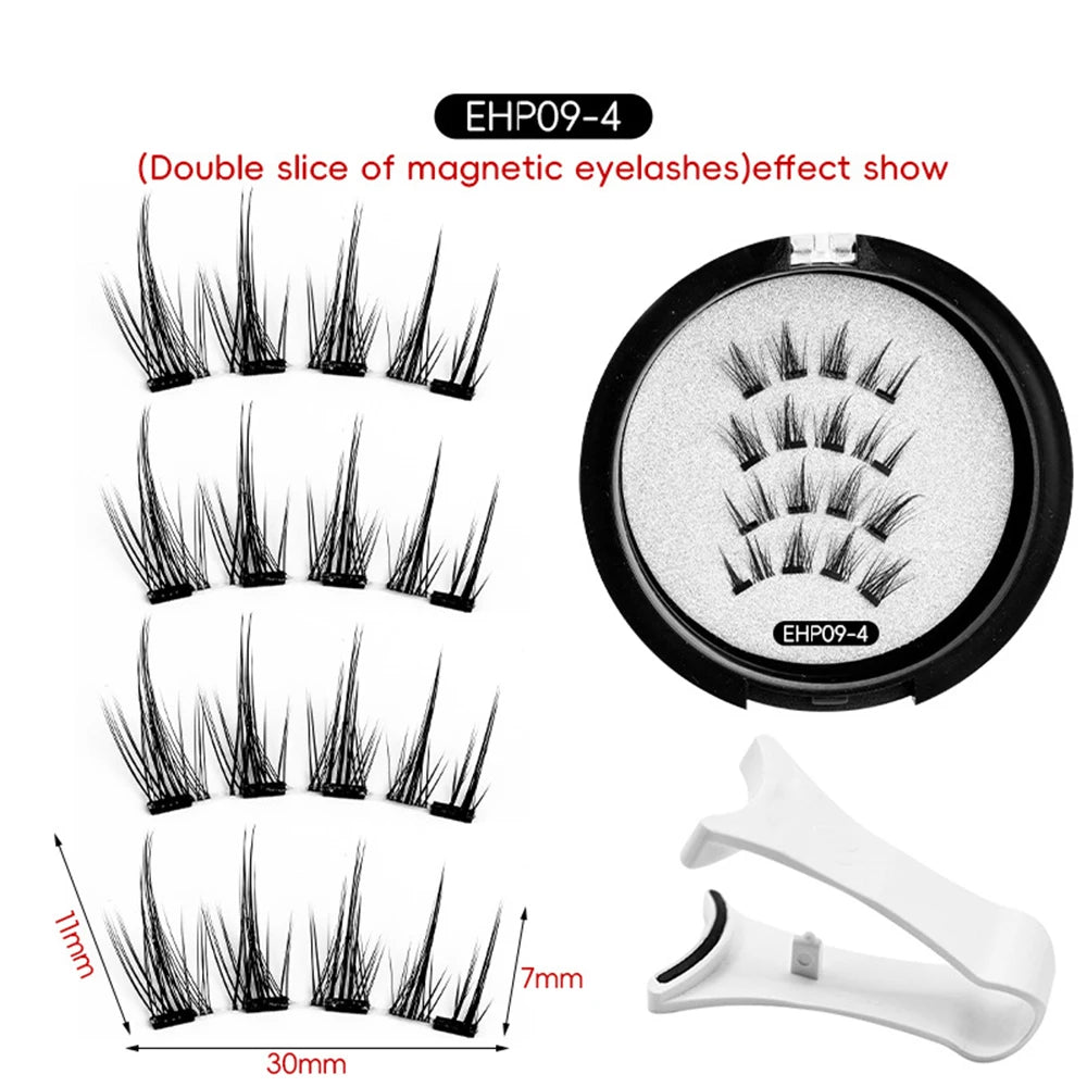 Glue-free Magnetic Eyelashes 3D Natural Effect Magnetic Eyelashes Reusable Eye Makeup False Lashes Beauty Eyelashes Supplies