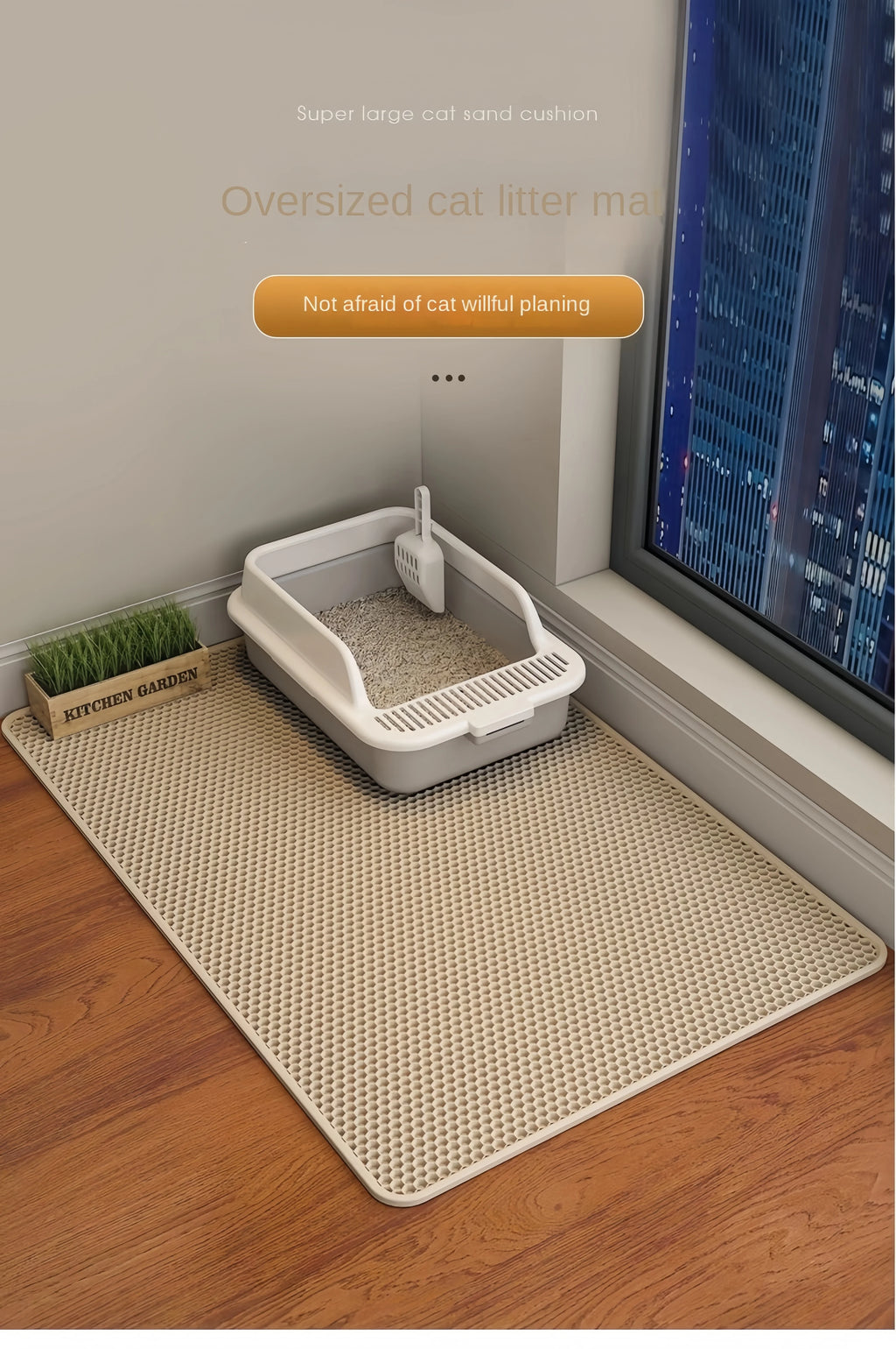 Cat Litter Mat Waterproof Double Layer Pet Litter Box Mat Pet Toilet Cat Mat Nonslip Sand Cat Washable Mat Pet Clean