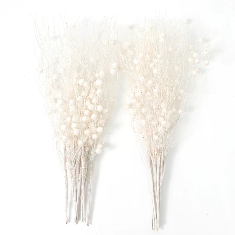 5Pcs Glitter Artificial Berry Bouquet Christmas Tree Ornament for Home Decor New Year 2026 Navidad DIY Wreath Gifts Accessories