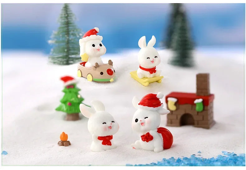 Kawaii Mini Rabbit Ornament Garden Rabbit Statue Gift for Kids Children Baby Room Decoration Toy Miniature Figurines Home Decor