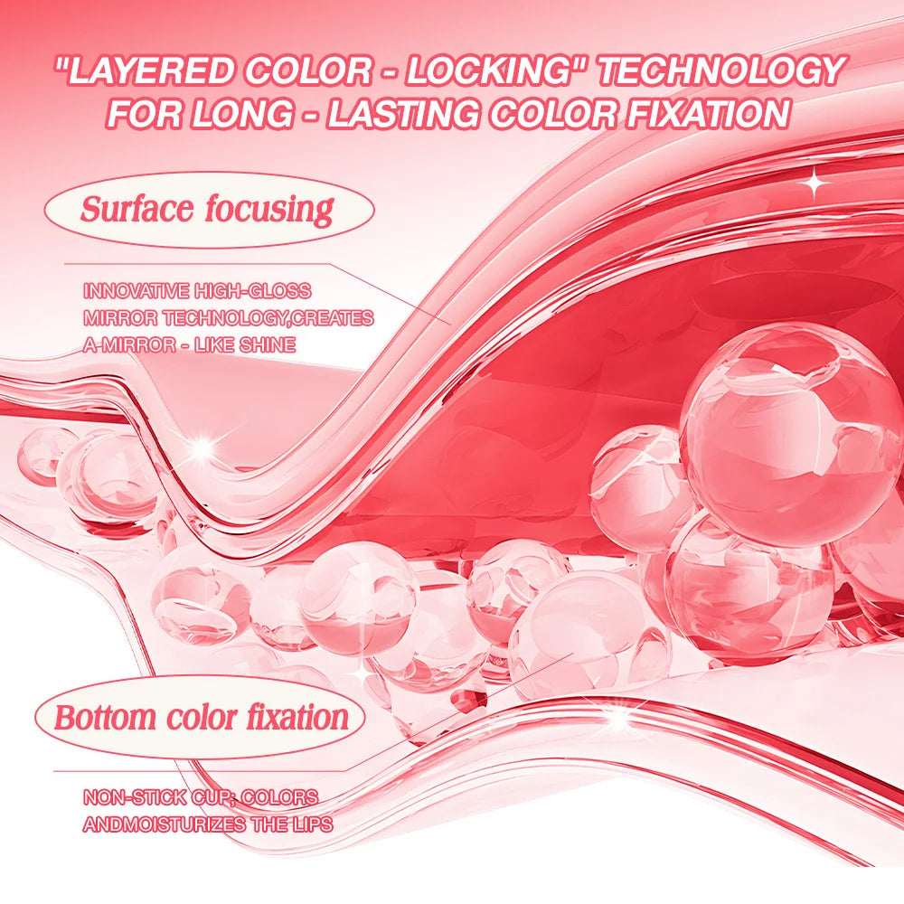 O.TWO.O Liquid Lip Gloss Lipstick Glossy Finish High-Shine Long Lasting Moisturize Non-Stick Glassy Lips Glossy Lip Stain Makeup