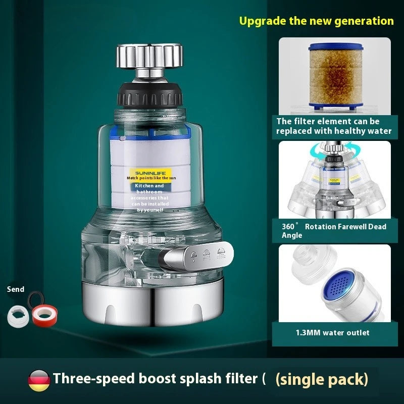 Kitchen faucet filter 360 Rotating Water Purifier Filter Universal For Bathroom Household Shower Filter PP Cotton High Density