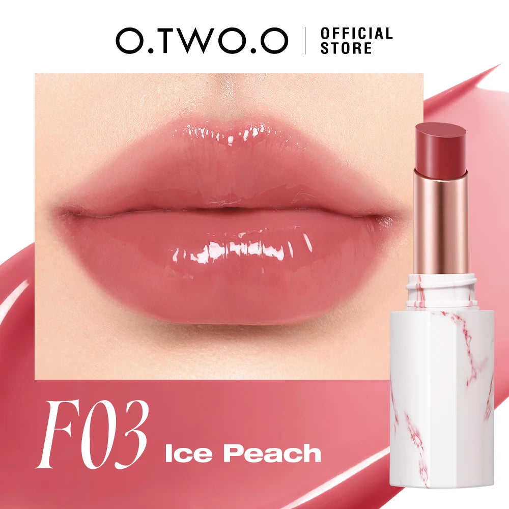 O.TWO.O Glossy Lipstick Lip Tint Mirror Ice-film 24h Moisturize Nourish Smooth Non-Sticky 3D Glossy Lip Glaze Lipstick Makeup