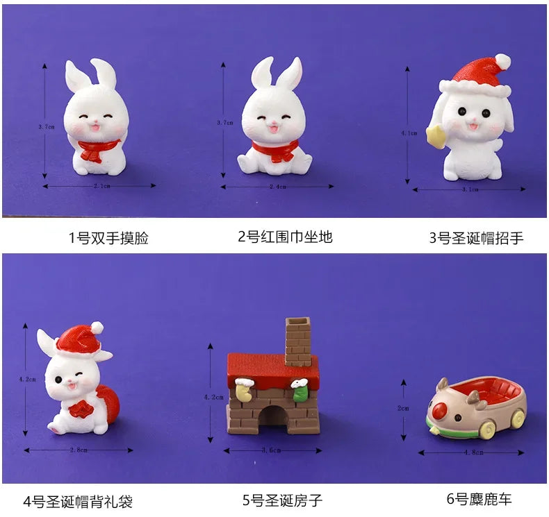 Kawaii Mini Rabbit Ornament Garden Rabbit Statue Gift for Kids Children Baby Room Decoration Toy Miniature Figurines Home Decor