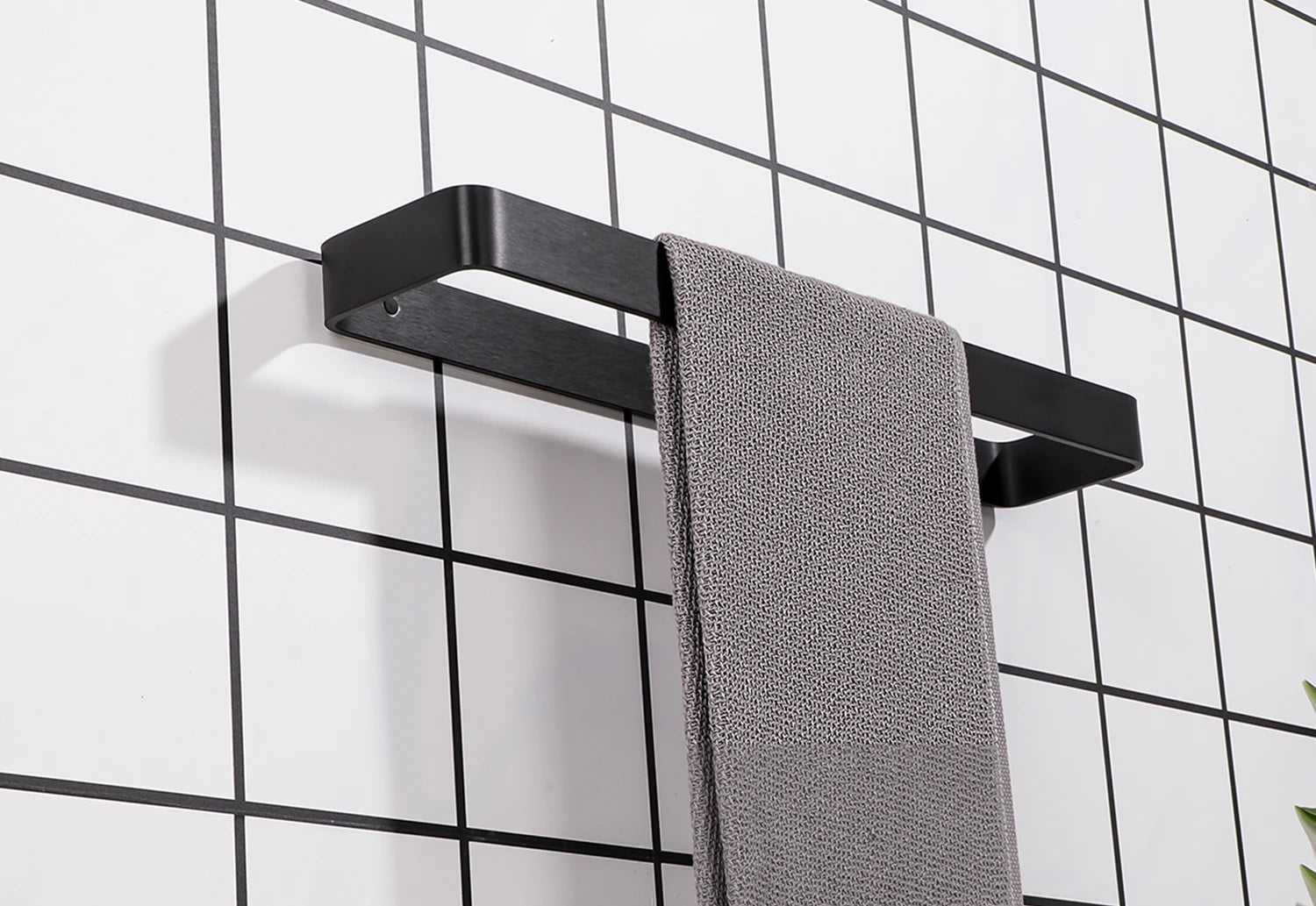 Bathroom Towel Rack Towel Holder 20/30/40CM Black Towel Bar No drill Wall Mount Stainless Steel Kitchen Cabinet Storage