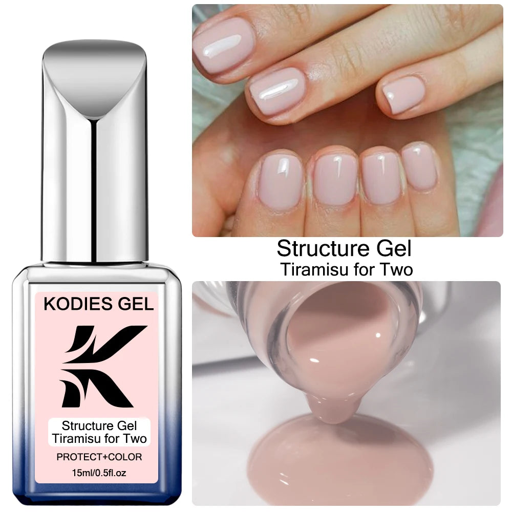 KODIES GEL Milky White Gel Polish Structure Rubber Base Gel Nail Polish 2 IN 1 Milk Opal Semi Permanent Primer Gellak Manicure